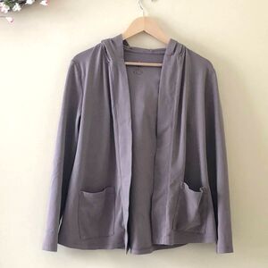 Cardigan Hoodies Isaac Mizrahi  Open Front Tan Size S